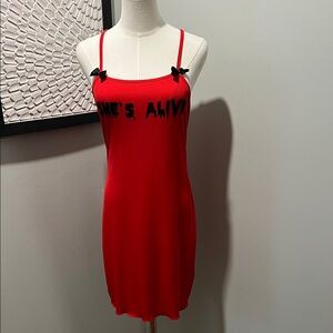 ROMWE Red Mini Dress with Black Accents